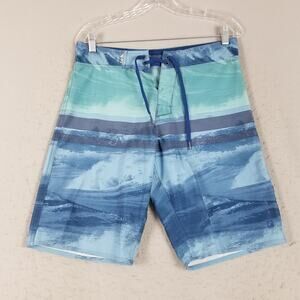 Salt Life Board Shorts Mens 30 Blue Green SLX-QD Vapor Stretch Swim Trunks Beach